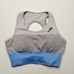 DOYOUEVEN Gray Blue Seamless Racer back Sports Bra - Size XS